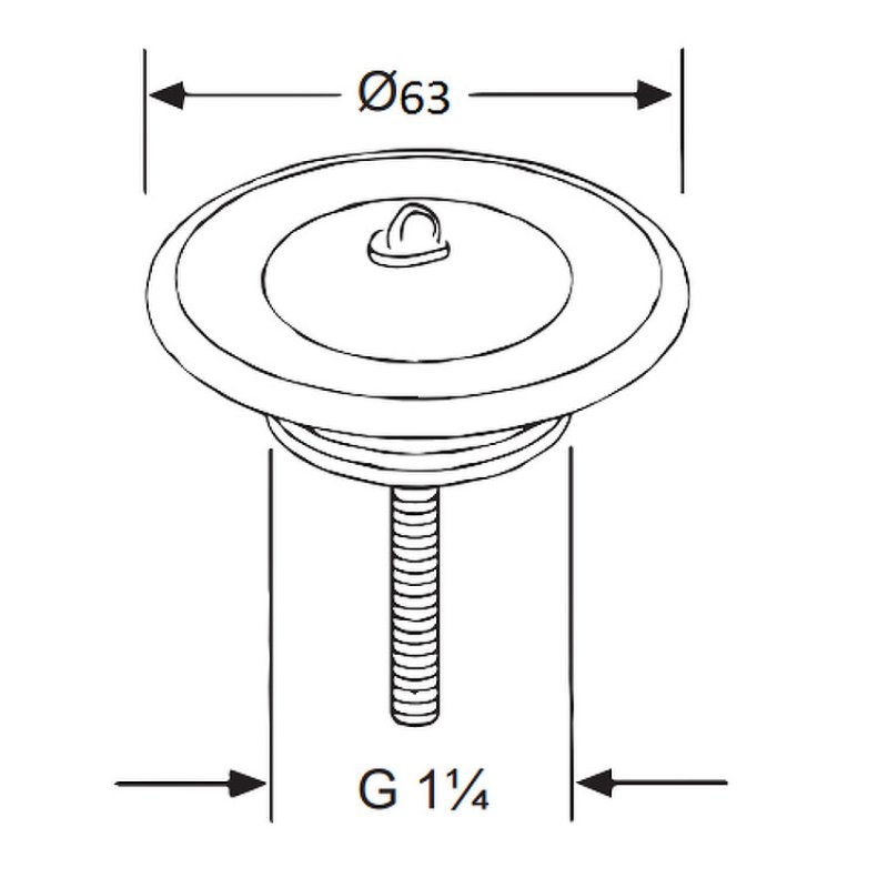 Донный клапан, Kludi, универсальный, 1 1/4", цвет-хром/черный
