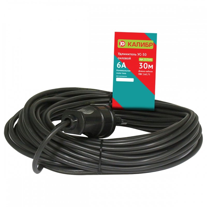 Силовой удлинитель Калибр 30м 2x0,75 00000067132