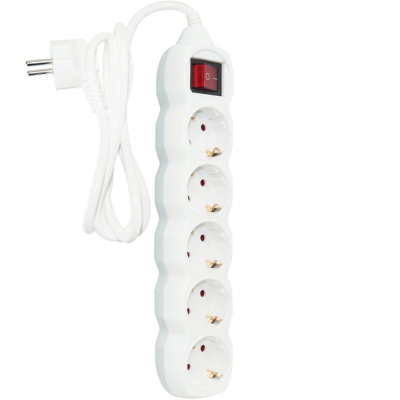 Удлинитель U-5g-1.5m-Z-V с 5 евророзетками (с/з, с/в) 1,5м Jilion 9534170