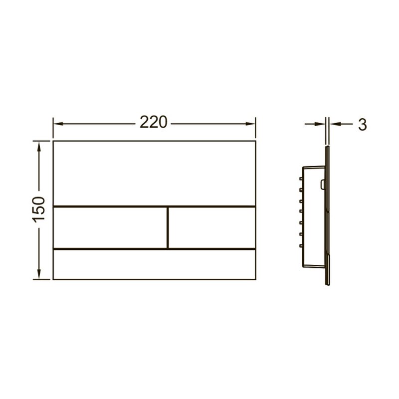Клавиша смыва, TECE, TECEsquare II, для унитаза, шгв 220*3*150, цвет-pжавая сталь