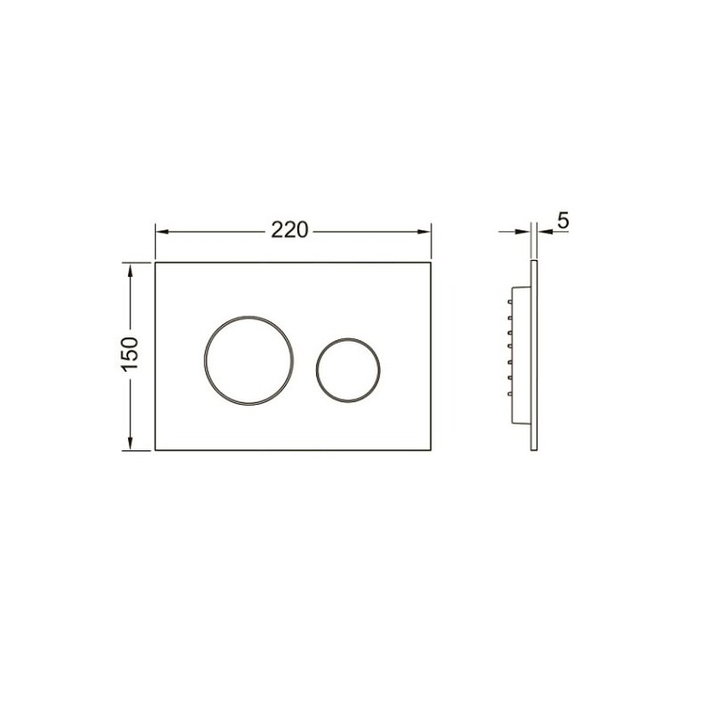 Клавиша смыва, TECE, TECEloop 2.0, для унитаза, шгв 220*5*150, цвет-белый матовый