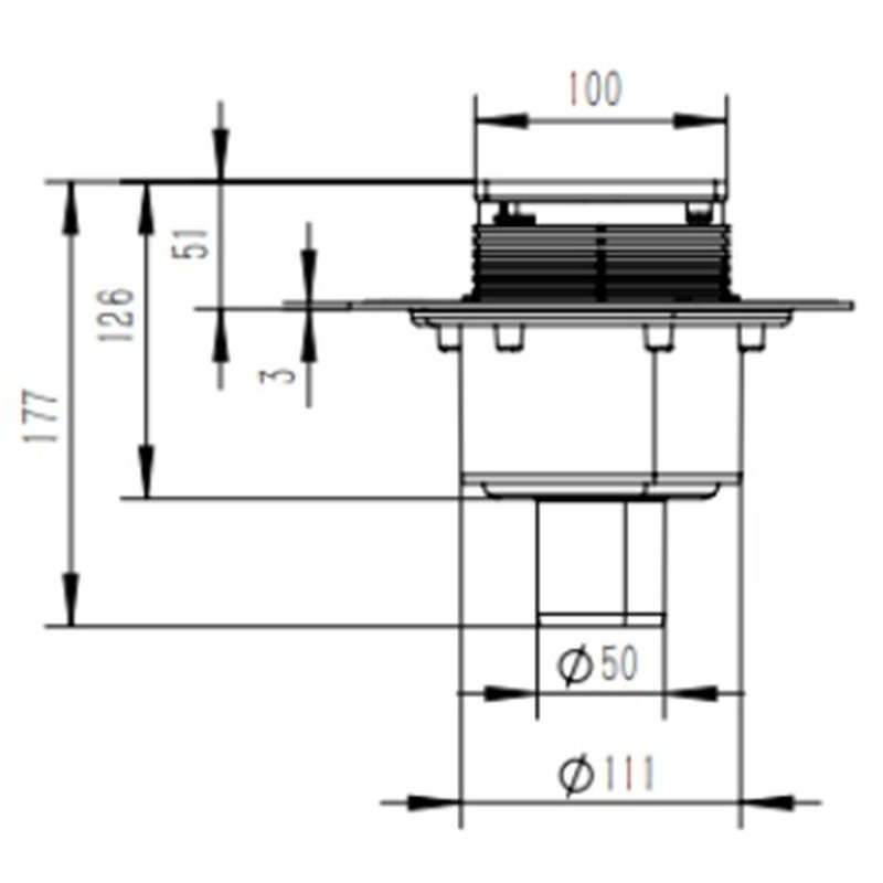 Трап, Splendy, Faith, вертикальный, DN-50, цвет решетки-хром