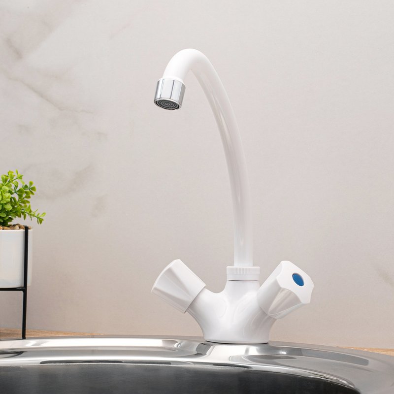 Смеситель для кухни РМС PL4-271F Высокопрочный пластик Белый