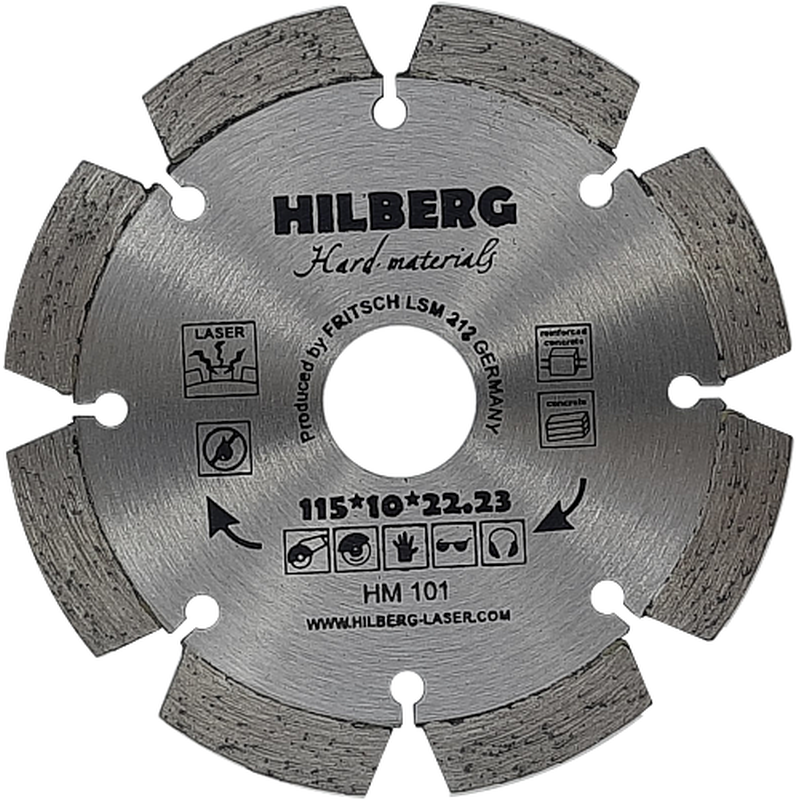 Диск алмазный отрезной 115*22,23 Hilberg Hard Materials Лазер Hilberg HM101