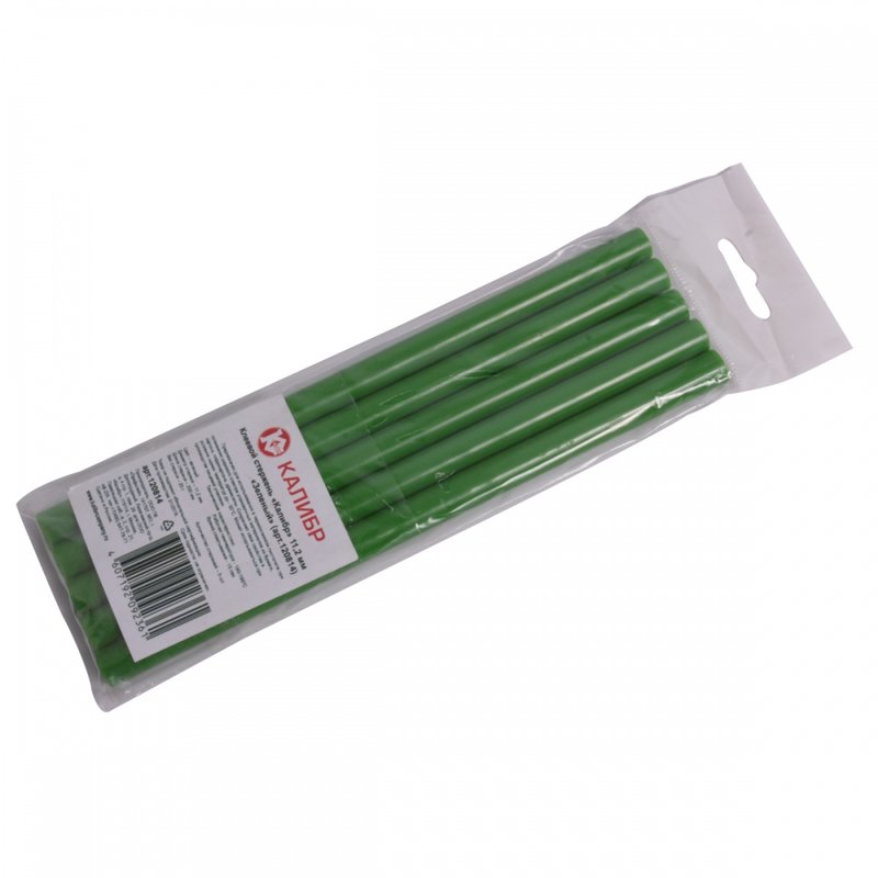 Стержень клеевой Зеленый (5 шт; 11.2 мм; 200 мм) Калибр 00000071039