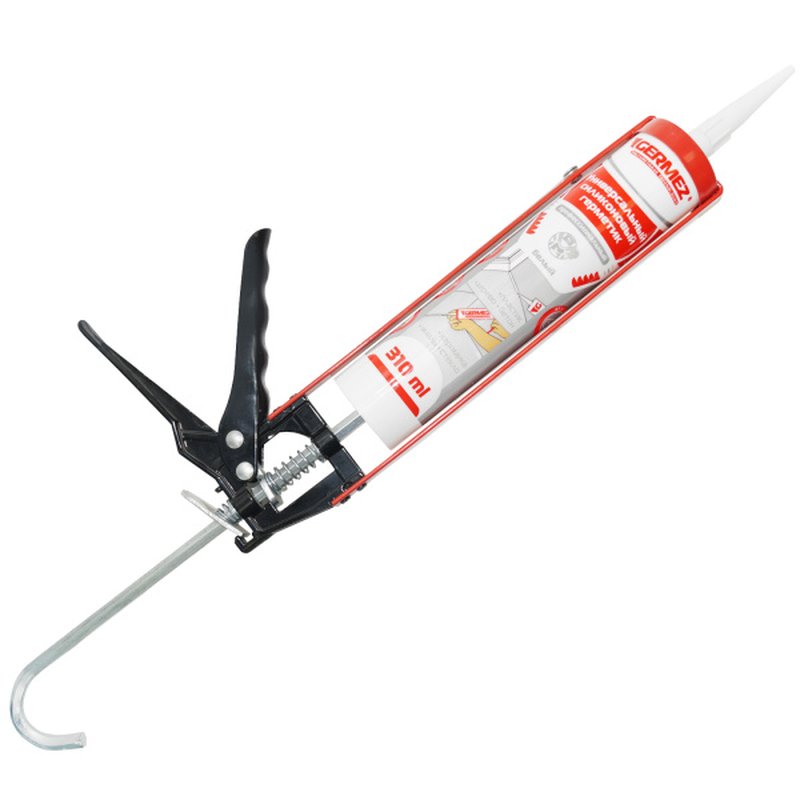 Герметик силиконовый Germez, универсальный - санитарный, белый, 310 мл Germez 6507350