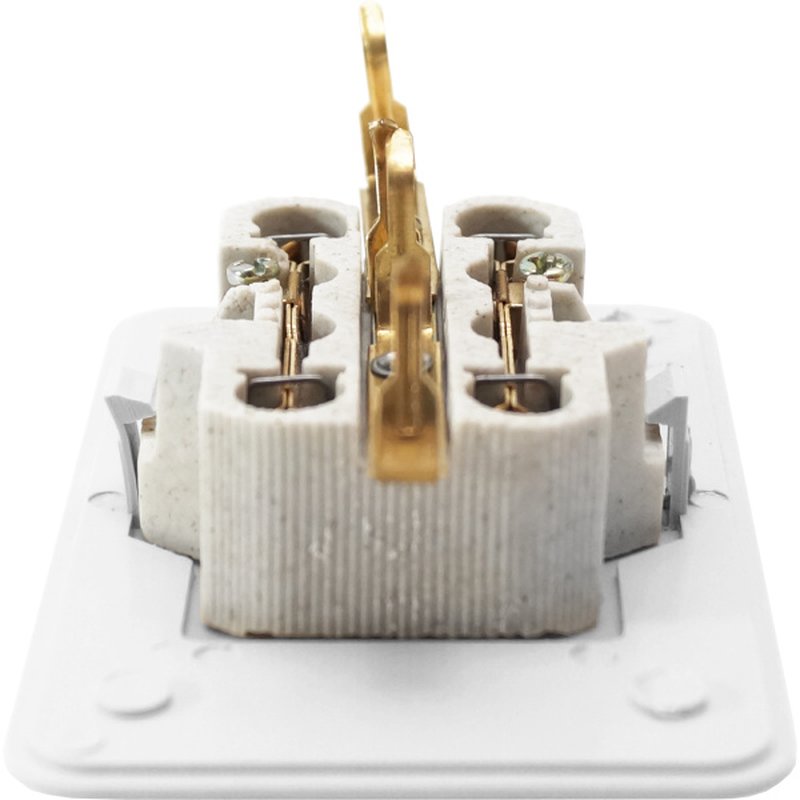 Розетка 2 гнезда (с/з) О/У. белый Jilion 9533448