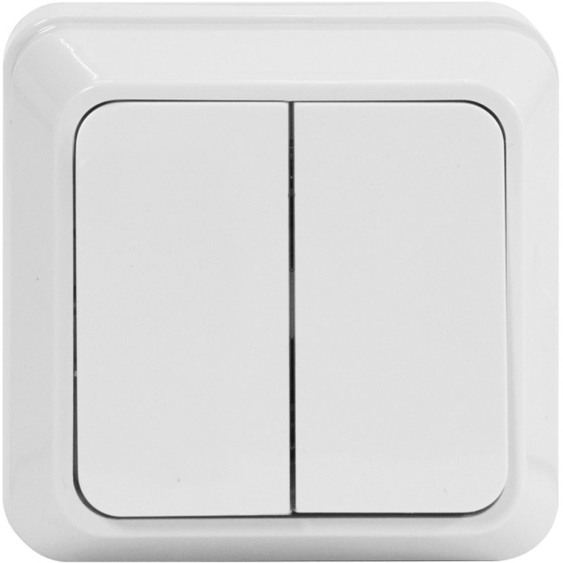 Выключатель двухклавишный О/У. белый Jilion 9533412