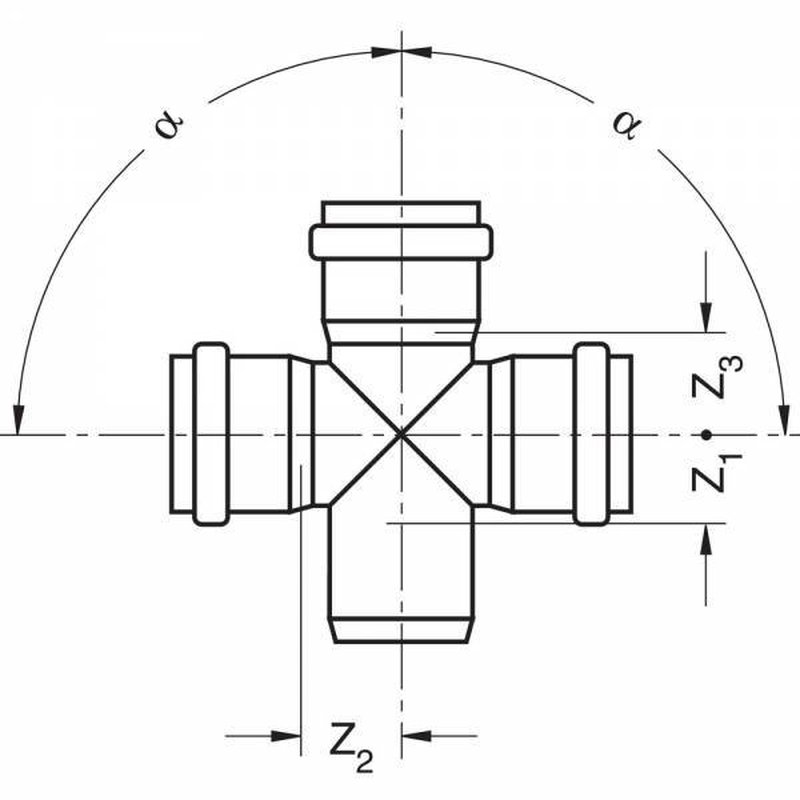 Крестовина 110/110/110/87°