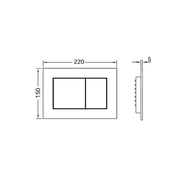 Клавиша смыва, TECE, TECEnow, для унитаза, шгв 220*5*150, цвет-черный матовый