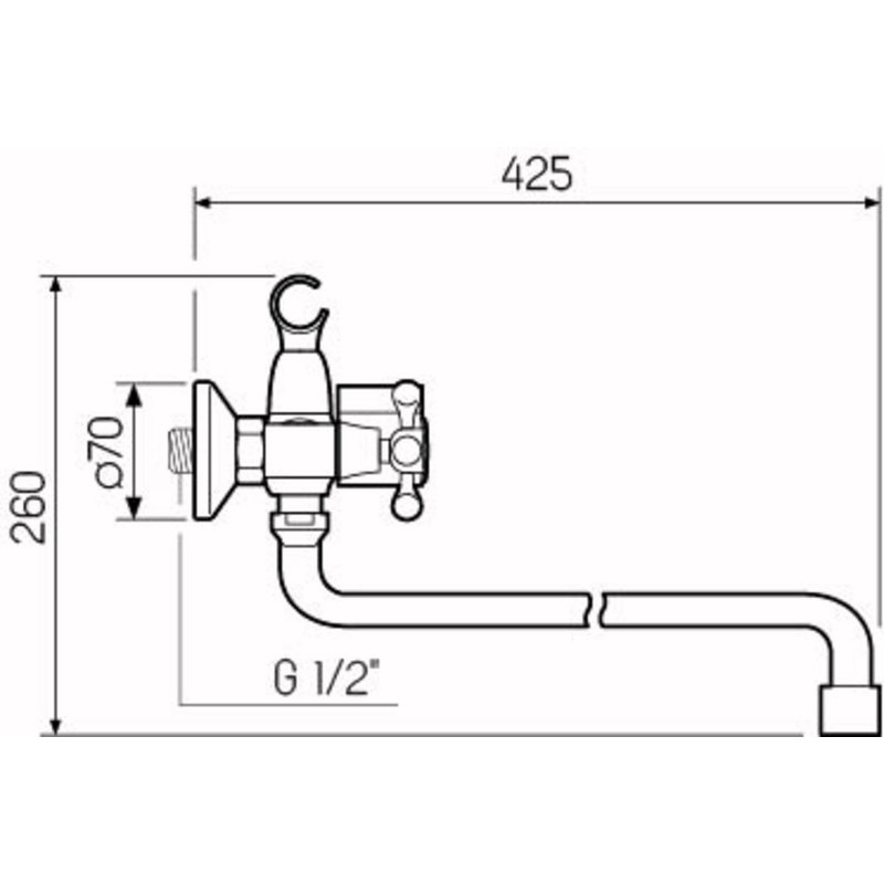Смеситель для ванны с душем РМС SL71-140 Хром