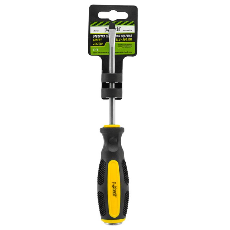 Отвертка шлиц. ударная Expert,Cr-V, SL 5 × 100 мм. Pobedit 2567510