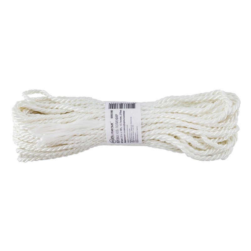Веревка хозяйственная полиэфирная Ф5 мм (25 м) 13,5 ктес; 270 кгс Политех Инструмент Инструмент 8003105