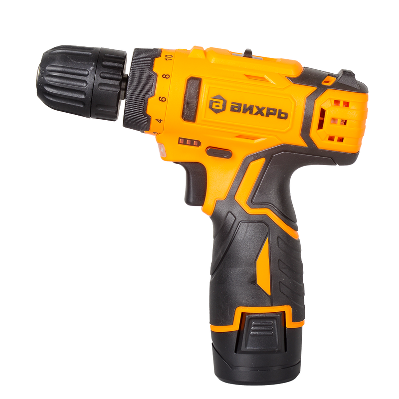 Дрель-шуруповерт аккумуляторная Вихрь ДА-12Л-2КН с набором инструментов 72/14/35