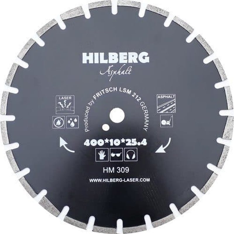 Диск алмазный отрезной 400*25,4*12 Hilberg Hard Materials Лазер асфальт Hilberg HM309