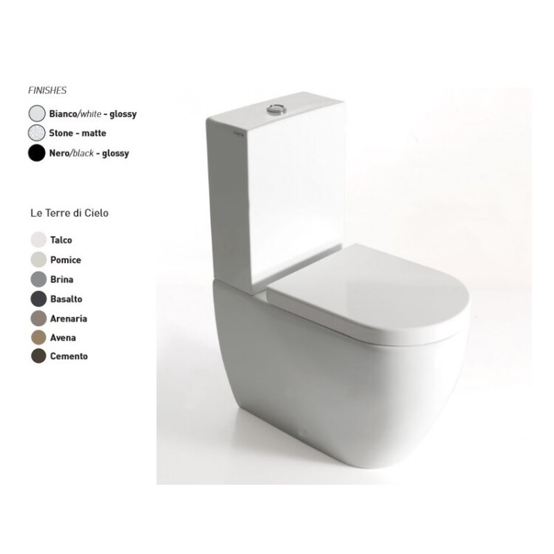 Унитаз, CIELO, Smile Mini, напольный, шгв 340*620*420, цвет-Basalto