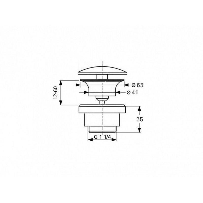 Донный клапан, Scarabeo, для раковин, 1 1/4", цвет-хром/Lava
