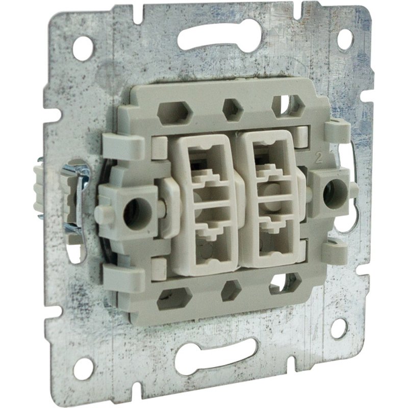 Выключатель двухклавишный проходной С/У. белый Jilion 9533140