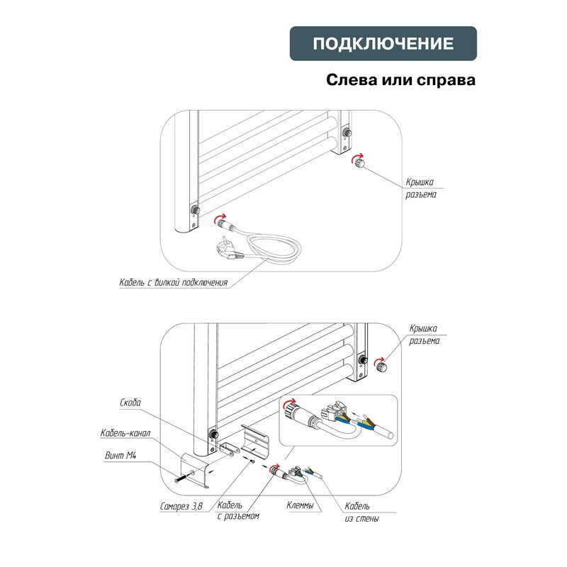 Полотенцесушитель, , D-Line, шгв 500*32*1200, электрический, цвет-белый Rifar DL-120-50-W