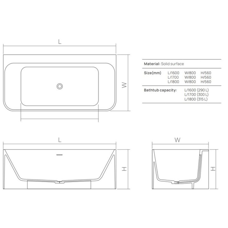 Ванна, , Modern, шгв 1800*800*560, цвет-белый матовый DEA Design DD8665 1800 18