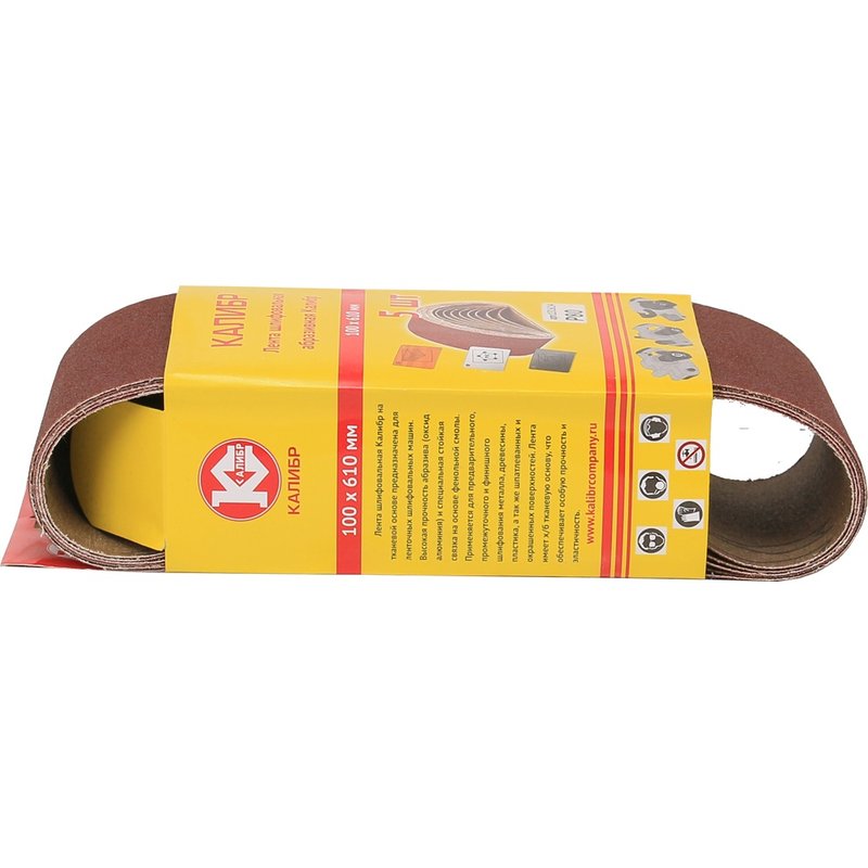 Шлифовальная лента (100х610 мм; Р 80; 5 шт.) Калибр 00000061433