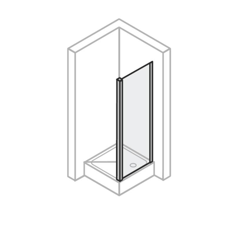 Боковая стенка, Huppe, X1, шв 900*1900, серебро с ярким блеском, цвет стекла-прозрачный