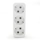 Разветвитель электрический евро (с заземлением), 3 гнезда, линия, 16А. белый Jilion 9533880