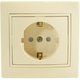 Розетка 1 гнездо (с/з, с/ш) С/У. бежевый Jilion 9533165