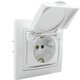 Розетка 1 гнездо с крышкой (с/з, с/к) С/У. белый Jilion 9533172