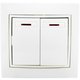 Выключатель двухклавишный с подсветкой С/У. белый Jilion 9533144