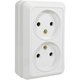 Розетка 2 гнезда (б/з) О/У. белый Jilion 9533444
