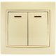 Выключатель двухклавишный с подсветкой С/У. бежевый Jilion 9533145