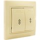 Выключатель двухклавишный проходной С/У. бежевый Jilion 9533141