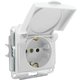 Розетка 1 гнездо с крышкой (с/з, с/к) С/У. белый Jilion 9533172