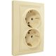 Розетка 2 гнезда (с/з) С/У. бежевый Jilion 9533181