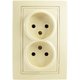 Розетка 2 гнезда (б/з) С/У. бежевый Jilion 9533177