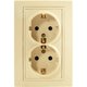 Розетка 2 гнезда (с/з) С/У. бежевый Jilion 9533181