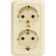 Розетка 2 гнезда (с/з) О/У. бежевый Jilion 9533449