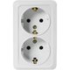 Розетка 2 гнезда (с/з) О/У. белый Jilion 9533448