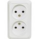 Розетка 2 гнезда (б/з) О/У. белый Jilion 9533444
